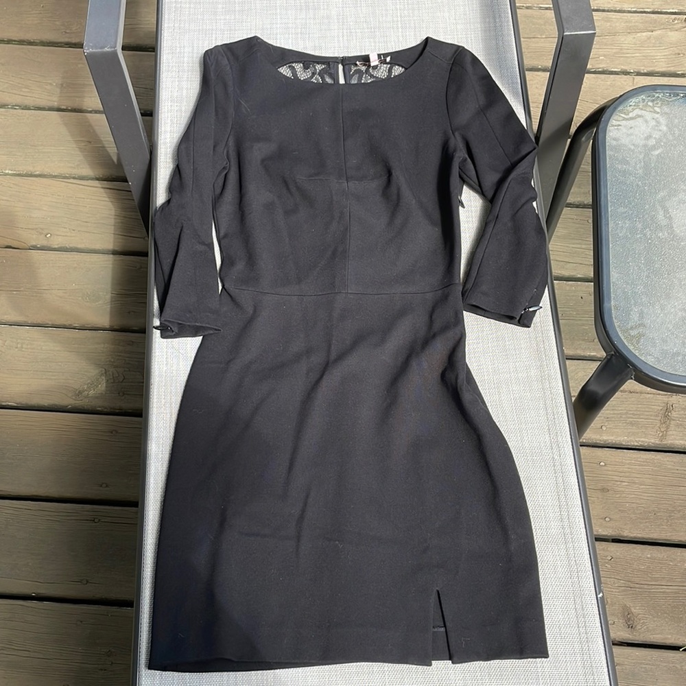 Juicy Couture Formal Fall/Winter Black Dress with Slit and Lace Back